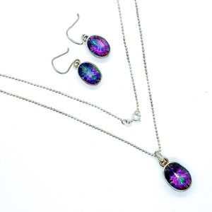Natural Mystic Topaz Sterling Set From Zales